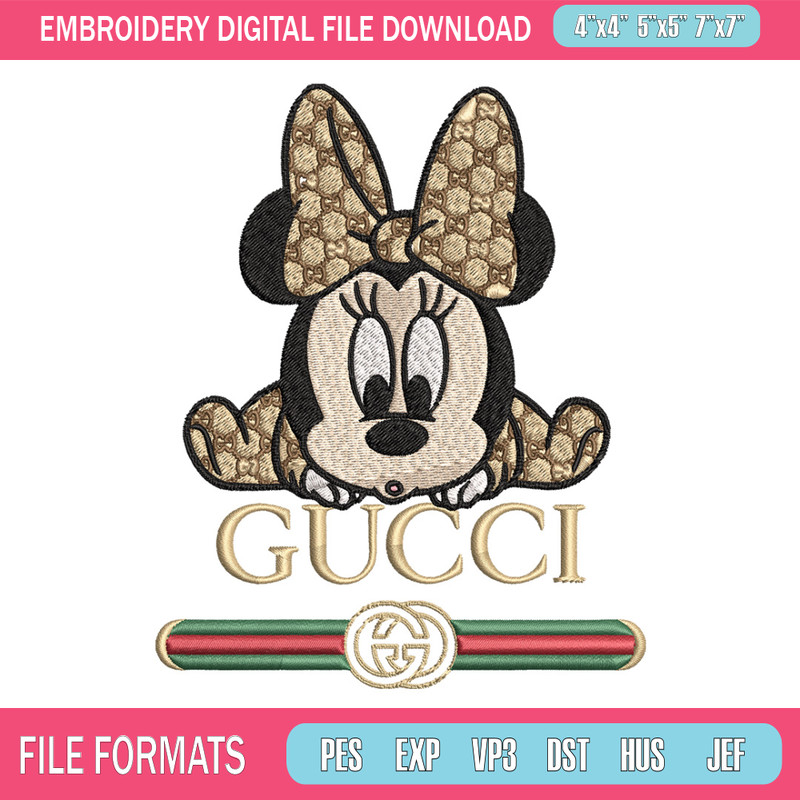 Minnie baby gucci Embroidery Design,Gucci Embroidery, Embroidery File, Logo shirt, Sport Embroidery, Digital download.jpg