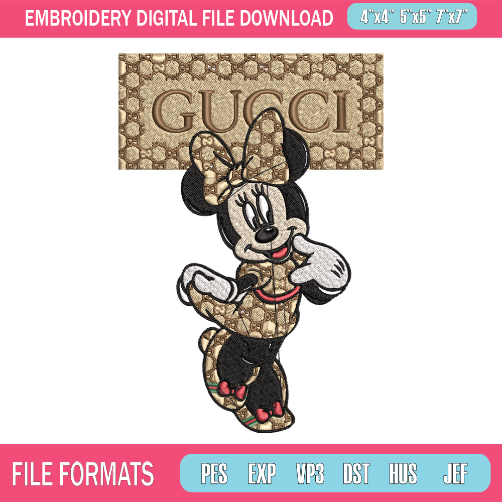 Minnie gucci Embroidery Design, Disney Embroidery, Embroidery File, Brand Embroidery, Logo shirt, Digital download.jpg