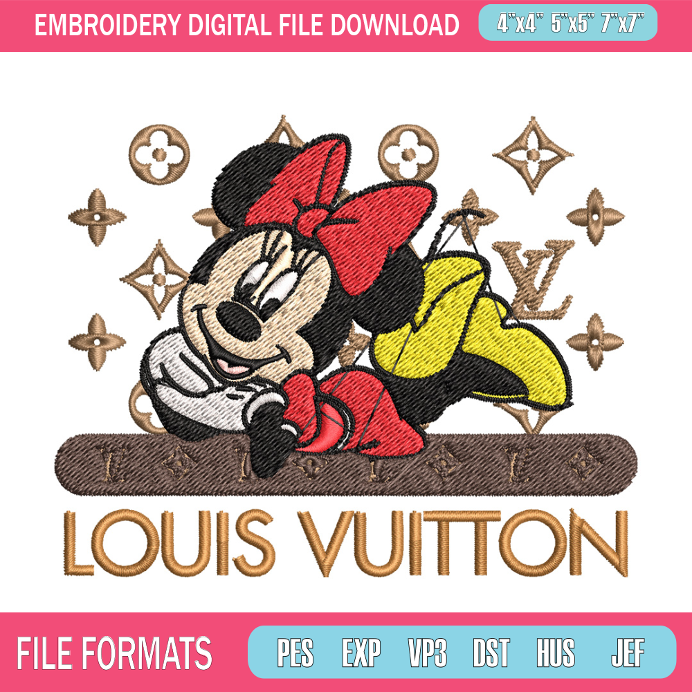 Minnie louis vuitton Embroidery Design, Lv Embroidery, Embroidery File, Brand Embroidery, Logo shirt, Digital download.jpg