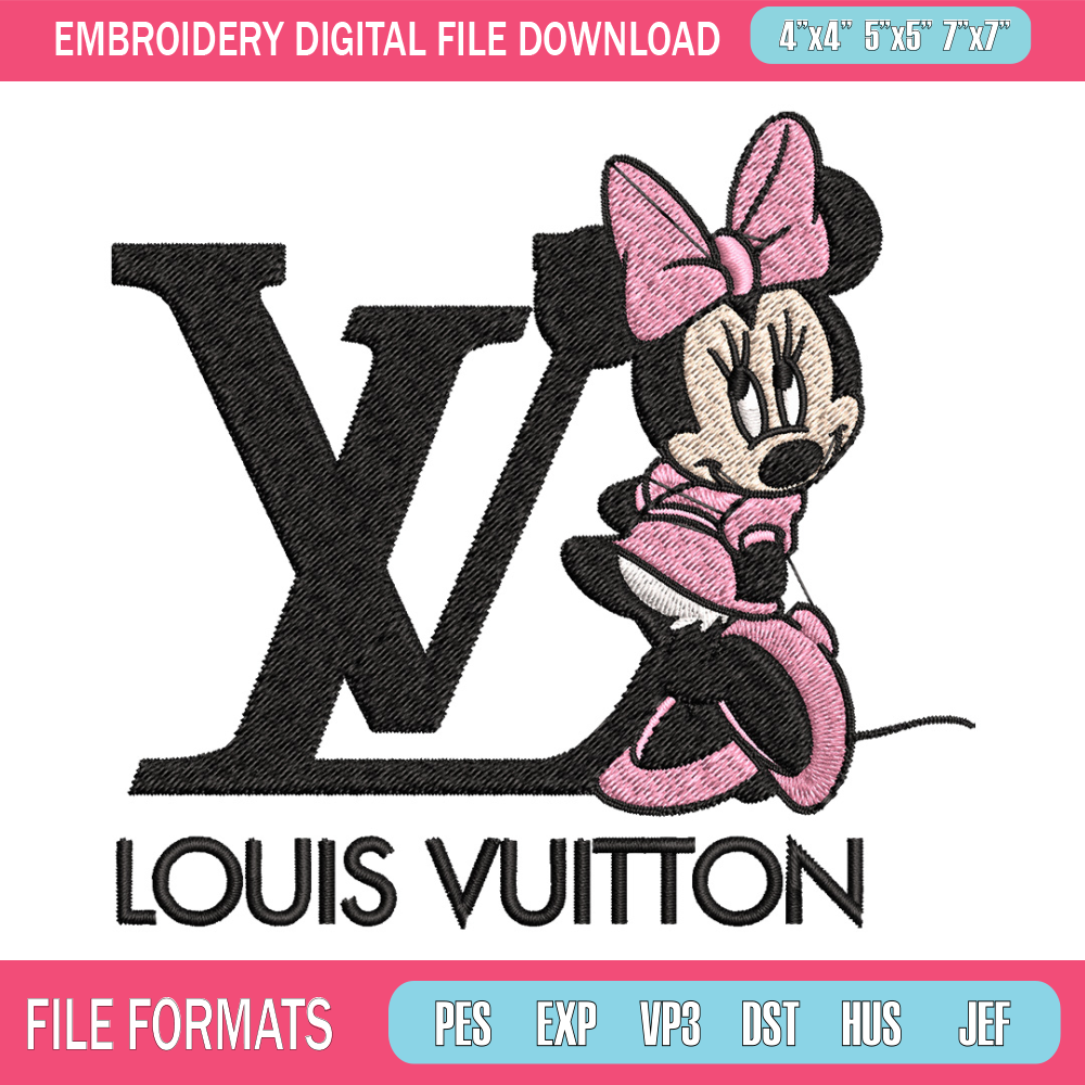 Minnie louis vuitton Embroidery Design, Lv Embroidery, Embroidery File, Disney Embroidery, Logo shirt, Digital download.jpg