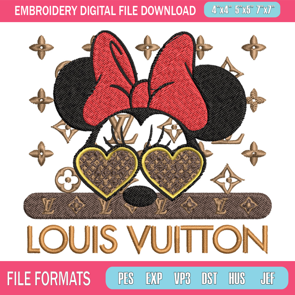 Minnie love lv Embroidery Design, Lv Embroidery, Embroidery File, Brand Embroidery, Logo shirt, Digital download.jpg