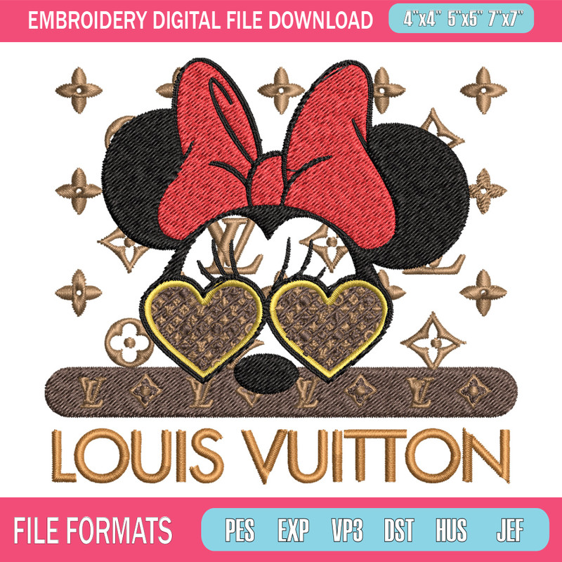 Minnie love lv Embroidery Design, Lv Embroidery, Embroidery File, Brand Embroidery, Logo shirt, Digital download.jpg