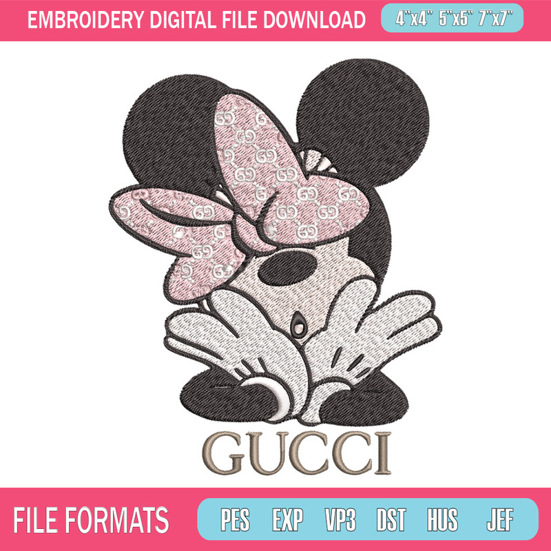 Minnie mouse Embroidery Design, Gucci Embroidery, Brand Embroidery, Logo shirt, Embroidery File, Digital download.jpg