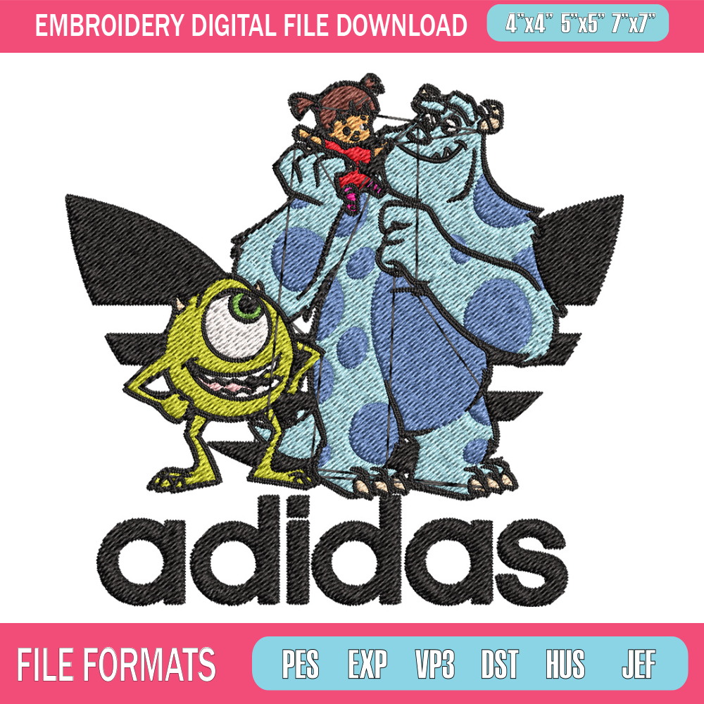 Monster disney Embroidery Design, Adidas Embroidery, Brand Embroidery, Embroidery File,Logo shirt,Digital download.jpg