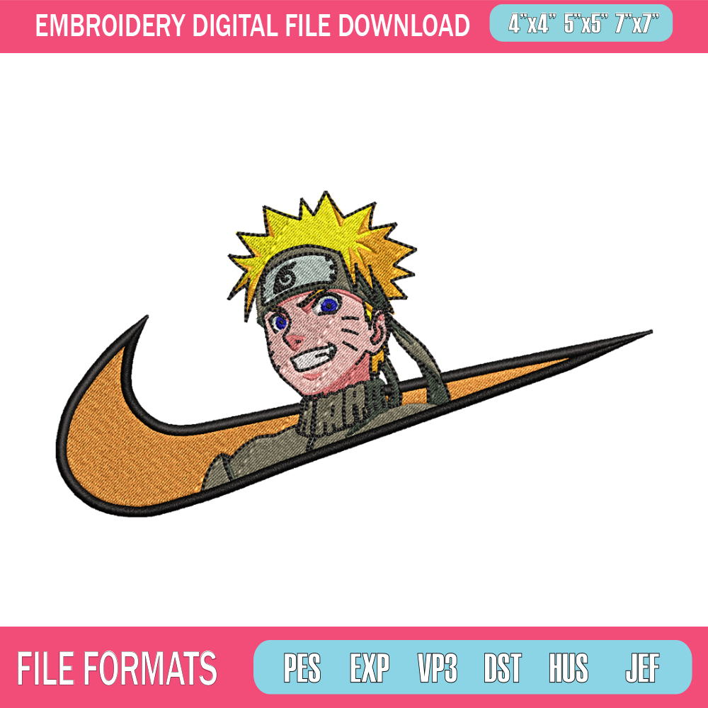 Naruto smile Nike Nike embroidery design, Naruto embroidery, Nike design, anime design, anime shirt, Digital download.jpg