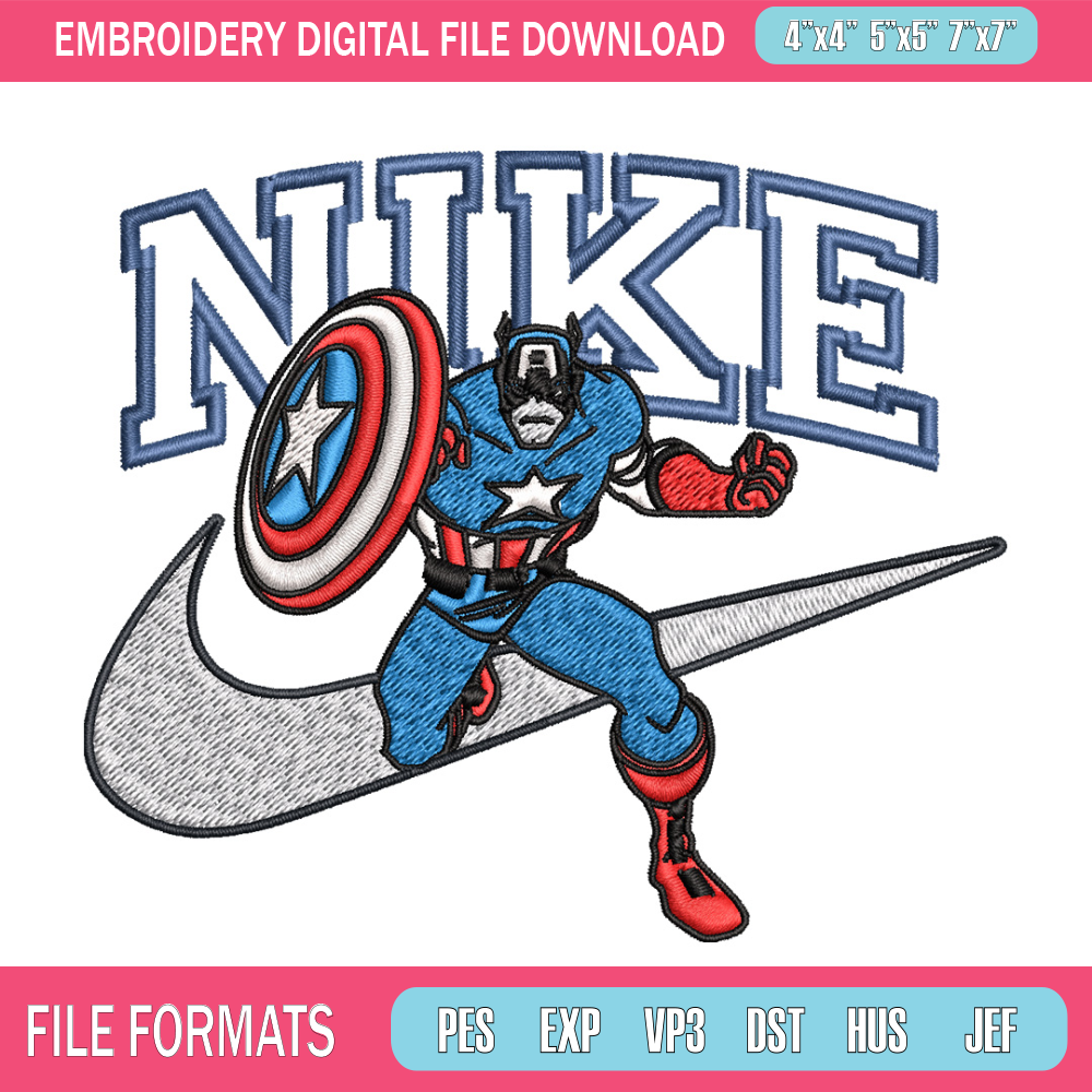 Nike captain america Embroidery Design, Brand Embroidery, Nike Embroidery, Embroidery File, Logo shirt, Digital download.jpg