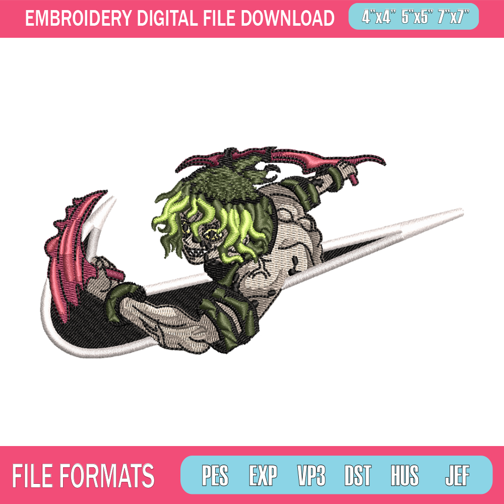 Nike Gyutaro embroidery design, Kimetsu no Yaiba embroidery, nike design, anime shirt, digital download.jpg