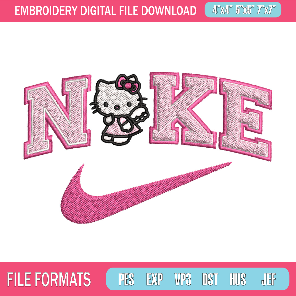 Nike kitty Embroidery Design, Hello kitty Embroidery, Nike Embroidery, Embroidery File, Logo shirt, Digital download.jpg