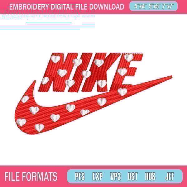 Nike red heart embroidery design, Nike embroidery, Nike design, Embroidery shirt, Embroidery file, Digital download.jpg