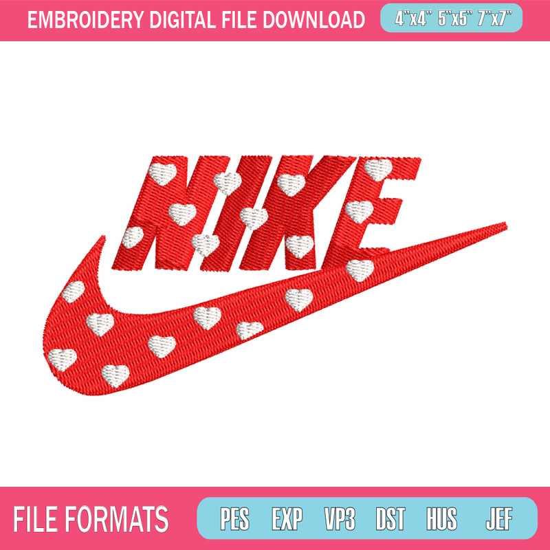Nike red heart embroidery design, Nike embroidery, Nike design, Embroidery shirt, Embroidery file, Digital download.jpg