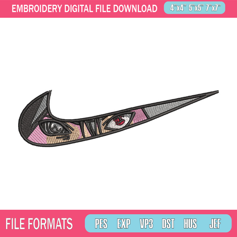 Nike sasuke embroidery design, Naruto embroidery, Emb design, Embroidery shirt, Embroidery file, Digital download.jpg