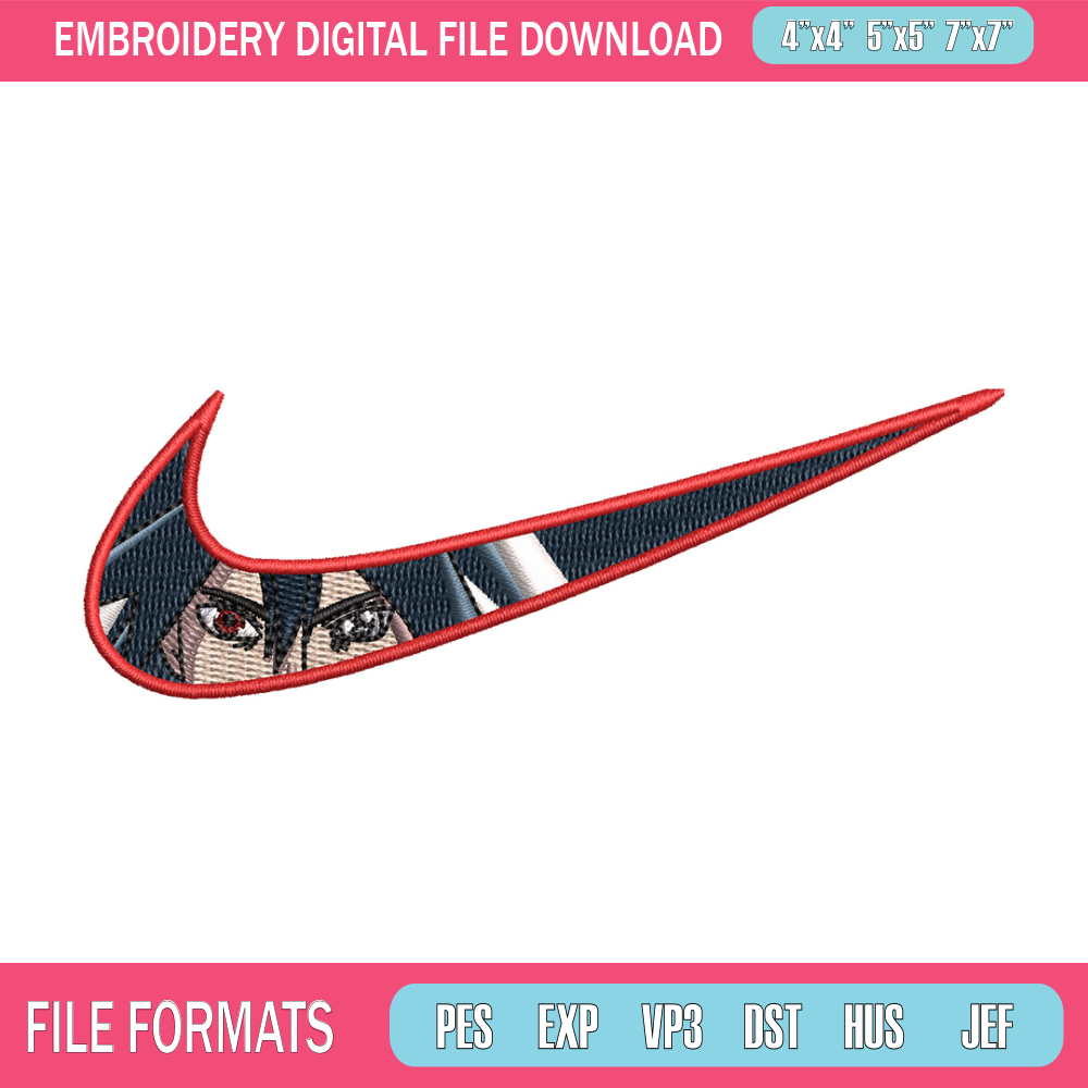 Nike sasuke eyes embroidery design, Naruto embroidery, Nike design, Embroidery shirt, Embroidery file, Digital download.jpg