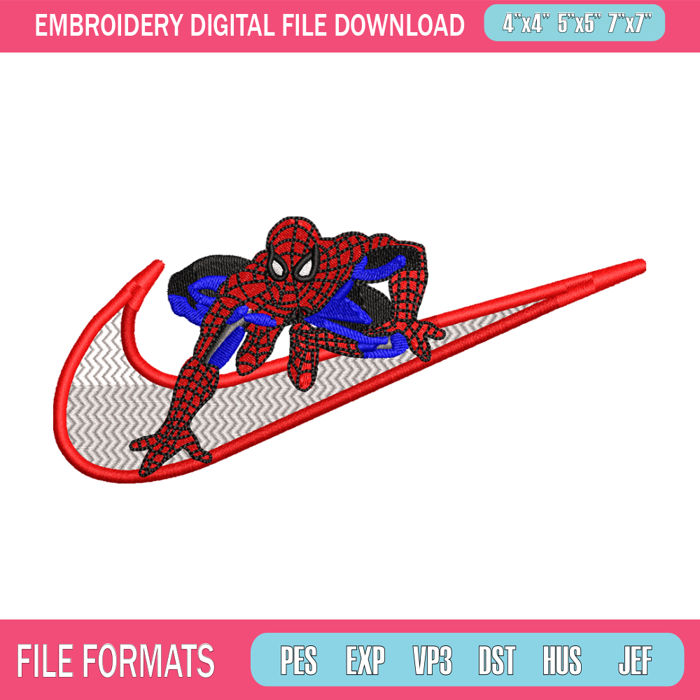 Nike Spiderman Logo embroidery design, Spiderman embroidery, Nike design, movie design, movie shirt, Digital download.jpg