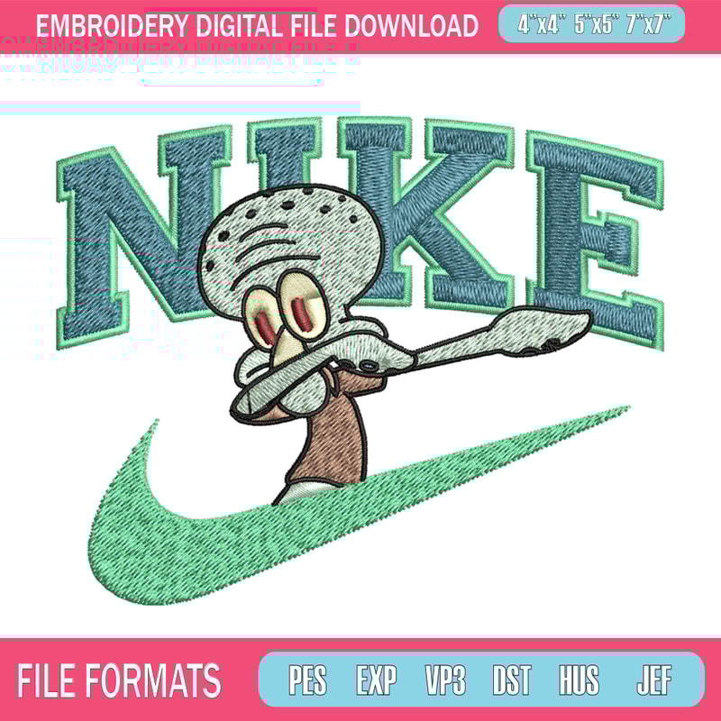 Nike Squidward Embroidery Design, Spongebob Embroidery, Nike Embroidery, Embroidery File, Logo shirt, Digital download.jpg