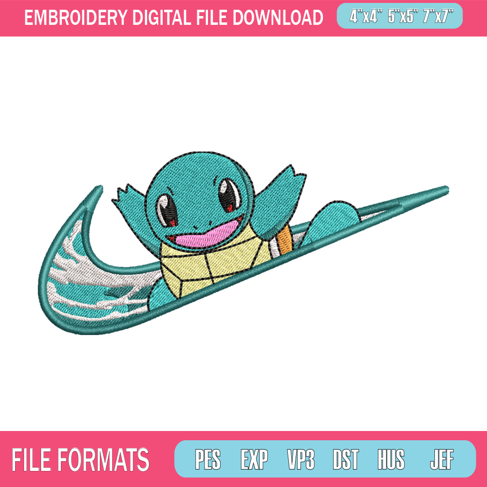 Nike Squirtle embroidery design, Pokemon embroidery, Nike design, anime design, anime shirt, Digital download.jpg