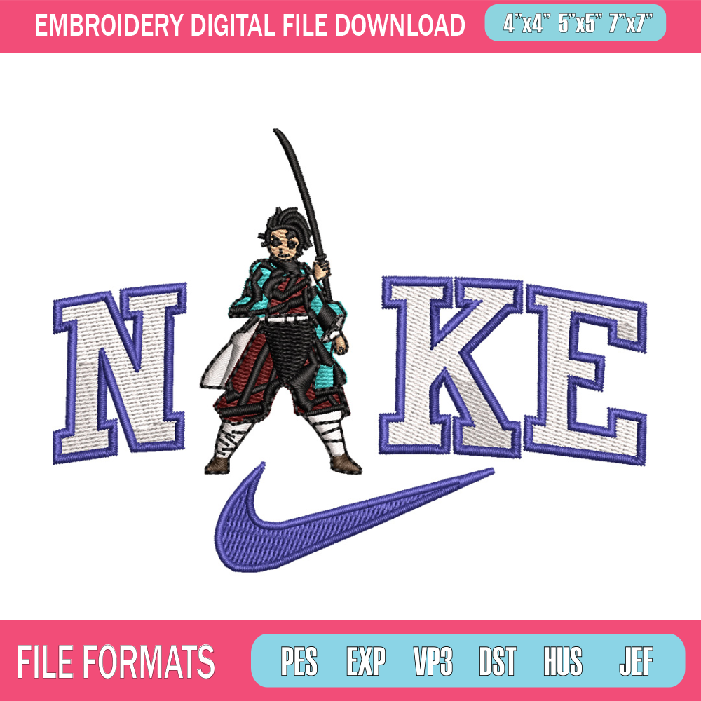 Nike tanjiro embroidery design, Tanjiro embroidery, Nike design, Embroidery shirt, Embroidery file, Digital download.jpg