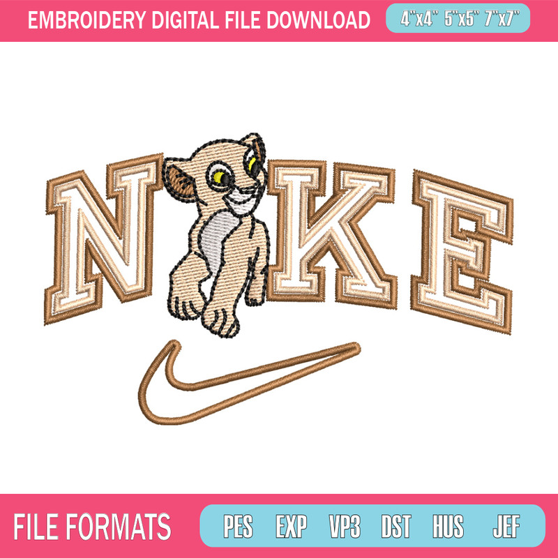 Nike tiger embroidery design, Lion king embroidery, Nike design,Embroidery file,Embroidery shirt,Digital download.jpg