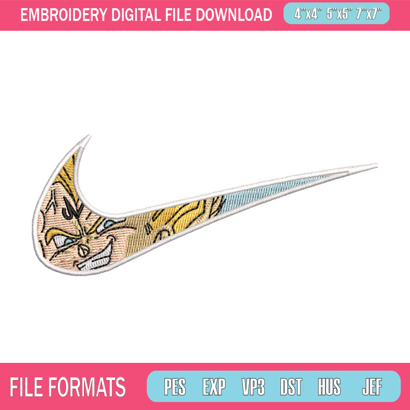 Nike vegeta embroidery design, Dragonball embroidery, Nike design, Embroidery shirt, Embroidery file, Digital download.jpg