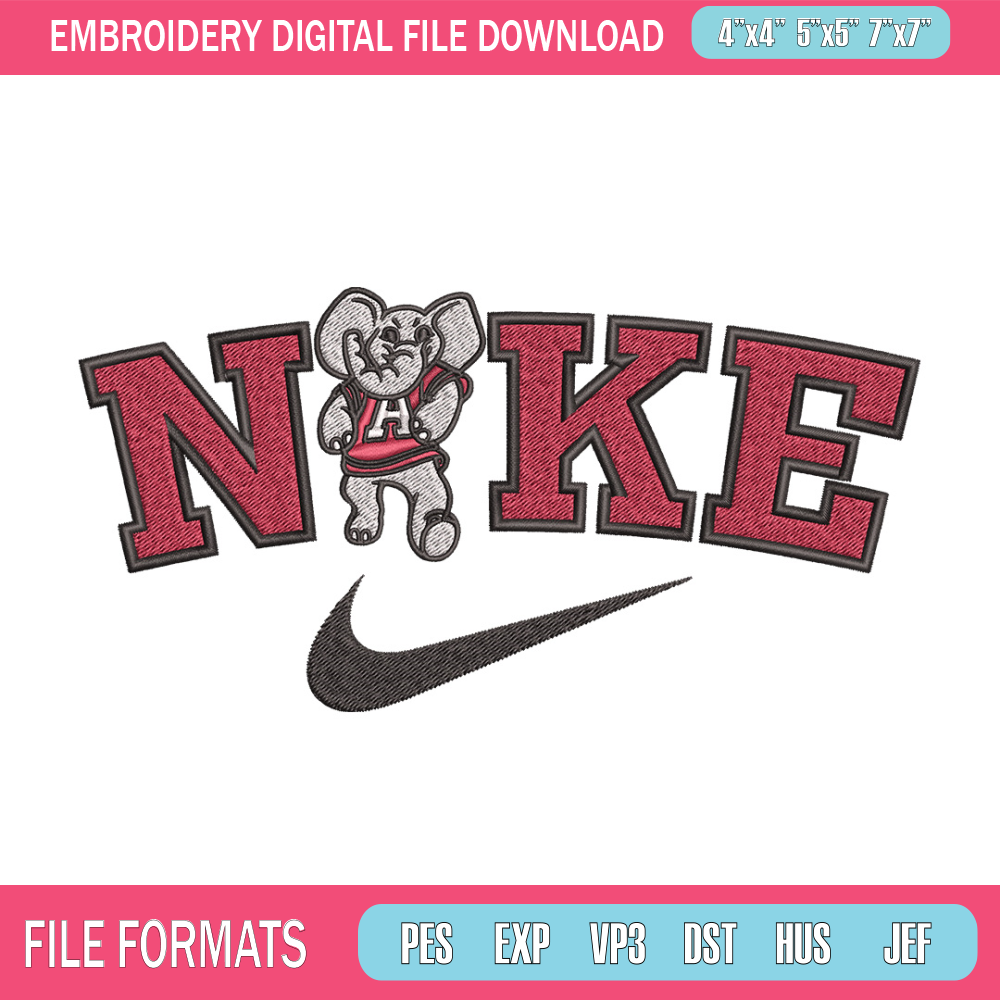 Nike x elephant embroidery design, Nike embroidery, Nike design, Embroidery file,Embroidery shirt, Digital download.jpg