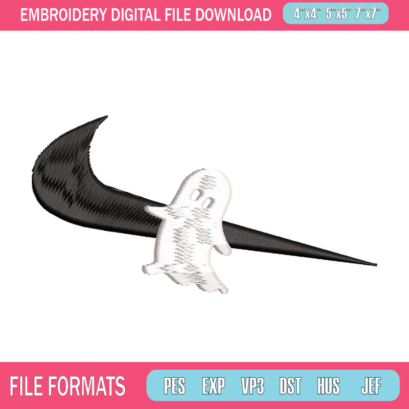 Nike x ghost embroidery design, Horror embroidery, Nike design, Embroidery shirt, Embroidery file,Digital download.jpg