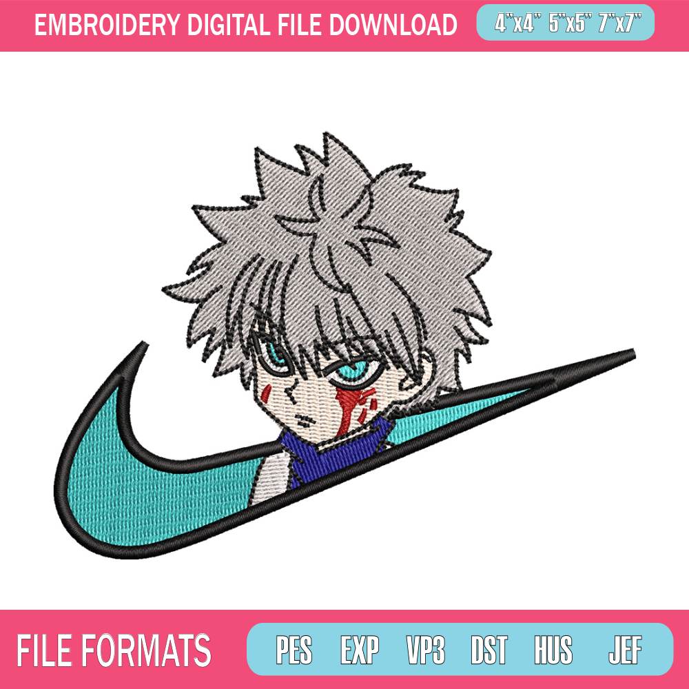 Nike x killua embroidery design, Hxh embroidery, Nike design, Embroidery shirt, Embroidery file,Digital download.jpg