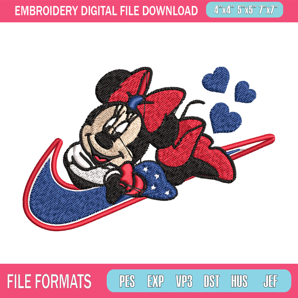 Nike x minnie Embroidery Design, Mickey Embroidery, Nike Embroidery, Embroidery File, Logo shirt, Digital download.jpg