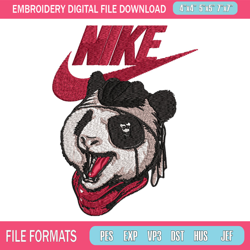 Panda cartoon Nike Embroidery design, Panda cartoon Embroidery, Nike design, Embroidery file, Instant download..jpg
