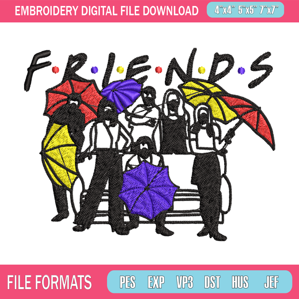 People Umbrella friends Embroidery design, logo Embroidery, logo design, Embroidery File, logo shirt, Digital download..jpg