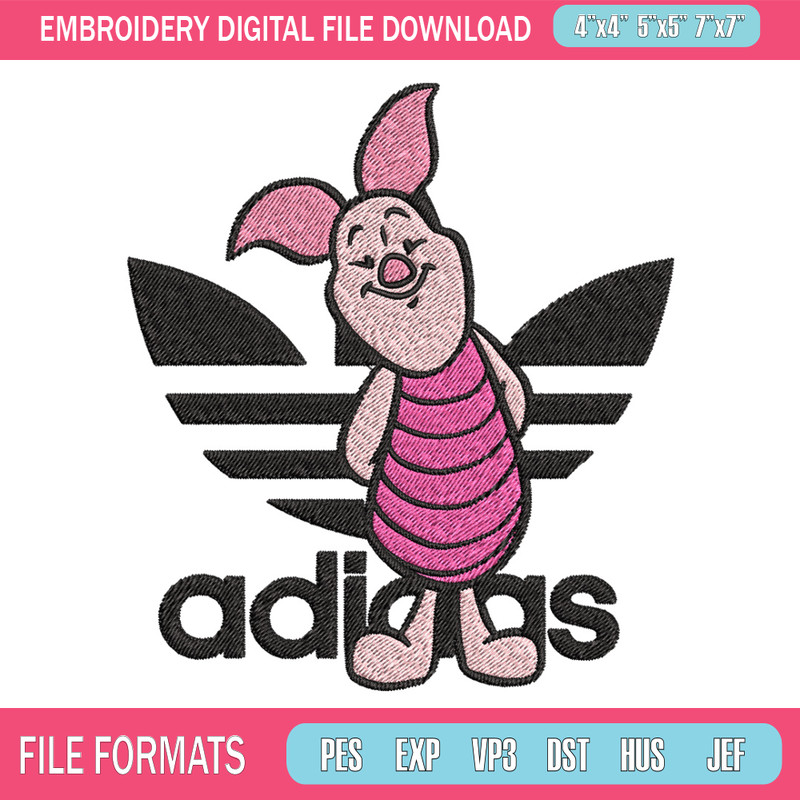 Piglet adidas Embroidery Design, Adidas Embroidery, Brand Embroidery, Embroidery File,Logo shirt,Digital download 1.jpg