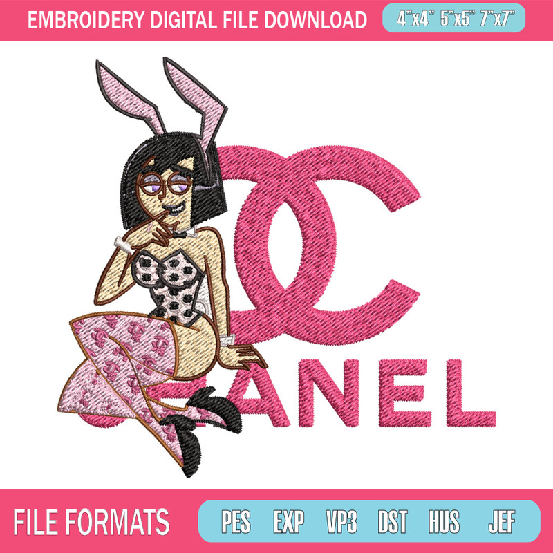 Pink bunny girl Embroidery Design, Gucci Embroidery, Brand Embroidery, Embroidery File, Logo shirt, Digital download 1.jpg
