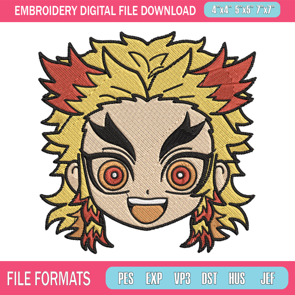 Rengoku sticker Embroidery Design, Demon slayer Embroidery, Embroidery File, Anime Embroidery, Digital download.jpg