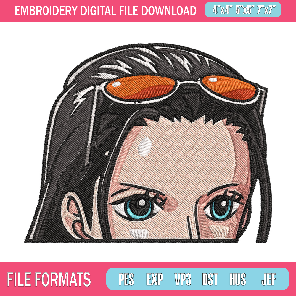 Robin Peeker Embroidery Design, One piece Embroidery, Embroidery File, Anime Embroidery, Anime shirt, Digital download.jpg