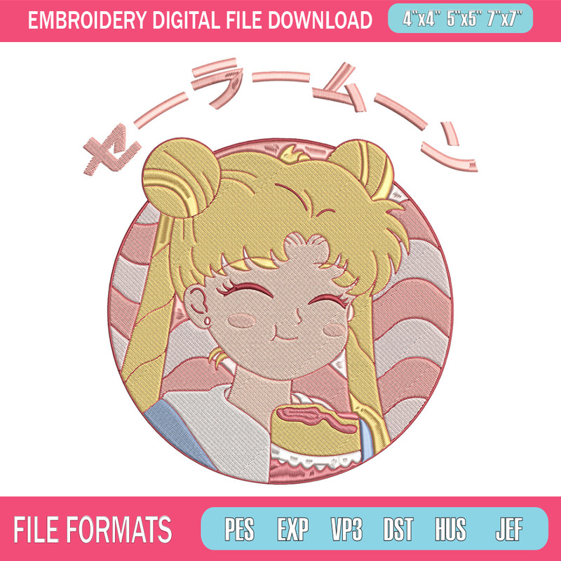 Sailor chibi Embroidery Design,Sailor moon Embroidery, Embroidery File, Anime Embroidery, Anime shirt, Digital download.jpg