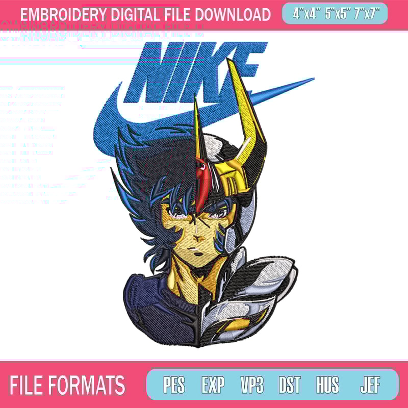 Saint seiya Nike Embroidery design, saint seiya Nike Embroidery, Nike design, Embroidery file, Instant download..jpg