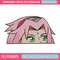 Sakura Peeker Embroidery Design, Naruto Embroidery, Embroidery File, Anime Embroidery, Anime shirt, Digital download.jpg