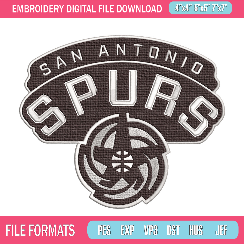 San Antonio Spurs logo embroidery design, NBA embroidery, Embroidery design, Logo sport embroidery, Sport embroidery.jpg
