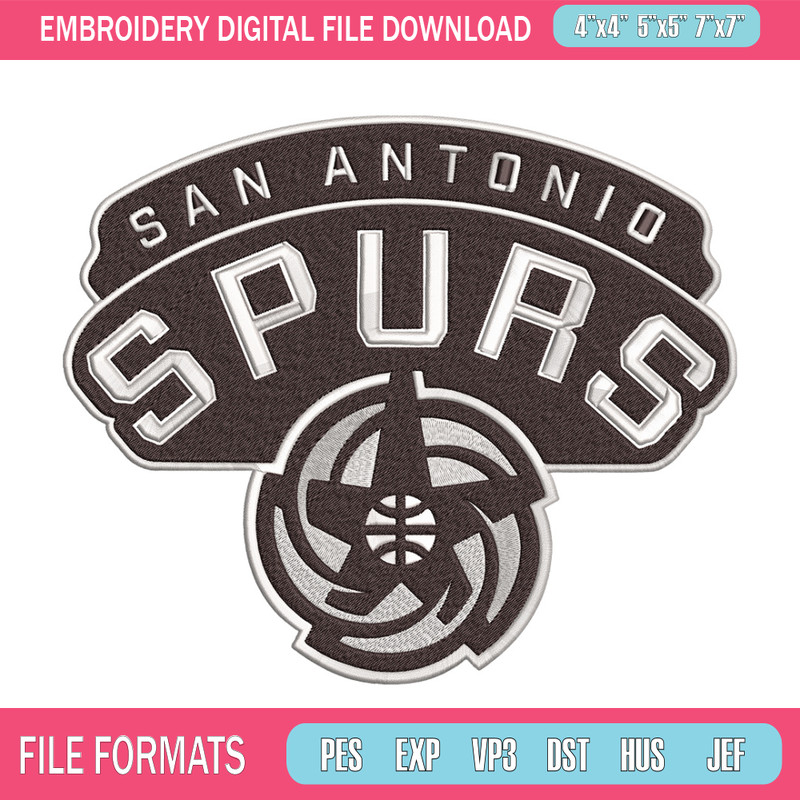 San Antonio Spurs logo embroidery design, NBA embroidery, Embroidery design, Logo sport embroidery, Sport embroidery.jpg
