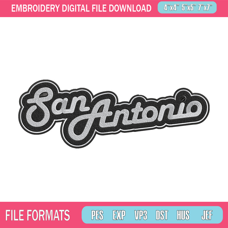 San Antonio Spurs logo embroidery design, NBA embroidery, Embroidery design,Logo sport embroidery,Sport embroidery..jpg