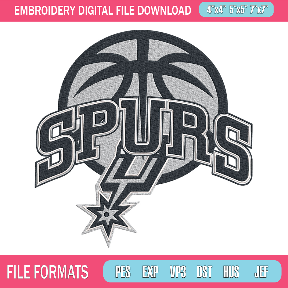 San Antonio Spurs logo embroidery design, NBA embroidery, Embroidery design,Logo sport embroidery,Sport embroidery.jpg