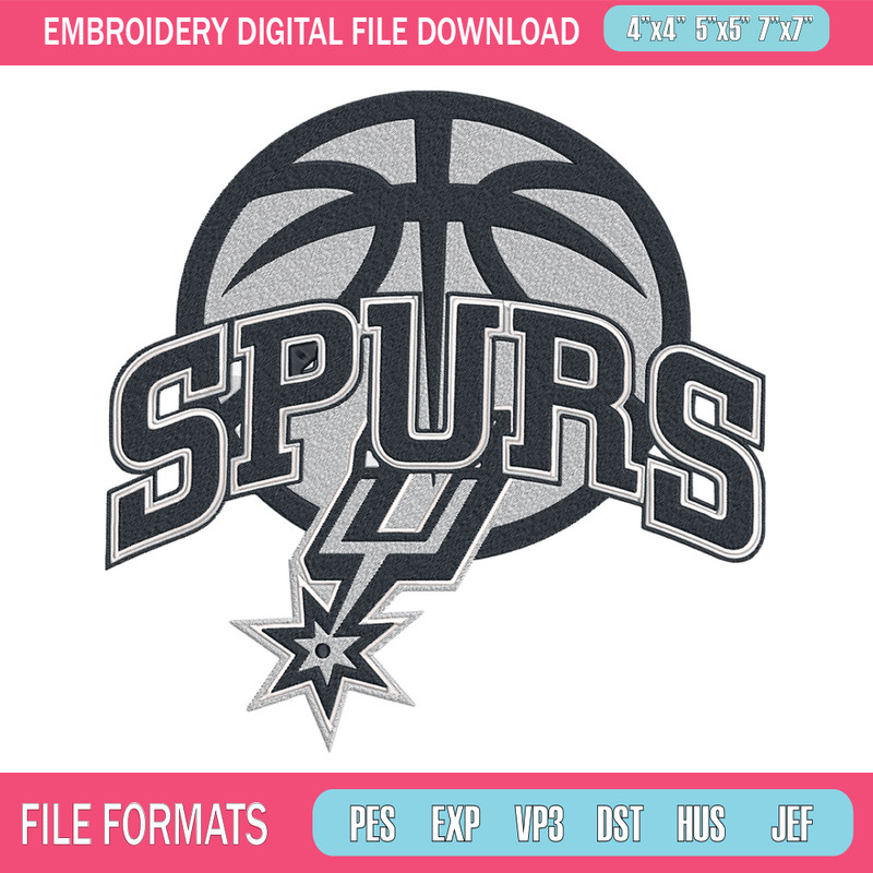 San Antonio Spurs logo embroidery design, NBA embroidery, Embroidery design,Logo sport embroidery,Sport embroidery.jpg