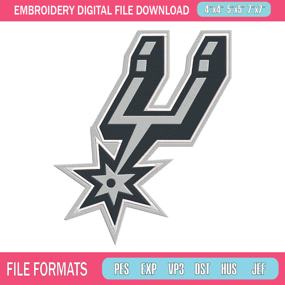 San Antonio Spurs logo embroidery design, NBA embroidery, Sport embroidery, Embroidery design, Logo sport embroidery.jpg