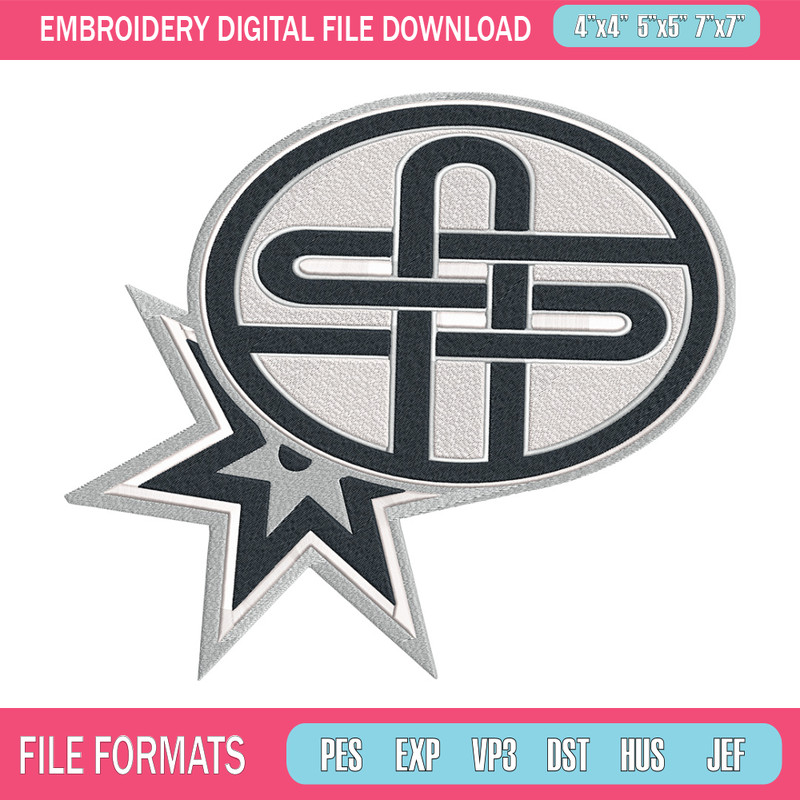 San Antonio Spurs logo embroidery design, NBA embroidery,Embroidery design,Logo sport embroidery, Sport embroidery..jpg