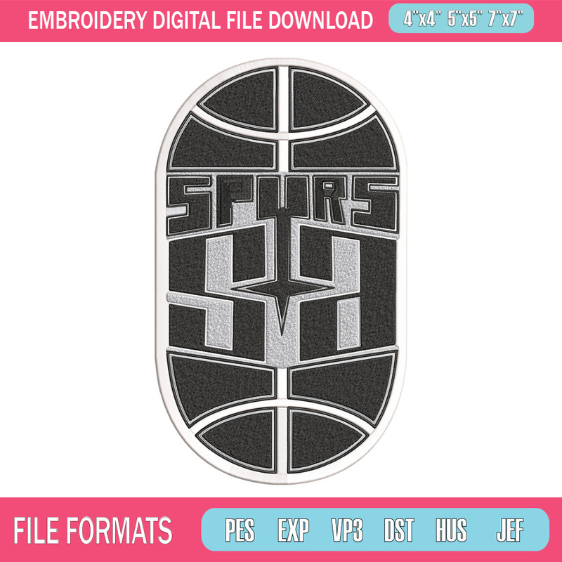 San Antonio Spurs logo embroidery design,NBA embroidery,Embroidery design, Logo sport embroidery, Sport embroidery..jpg