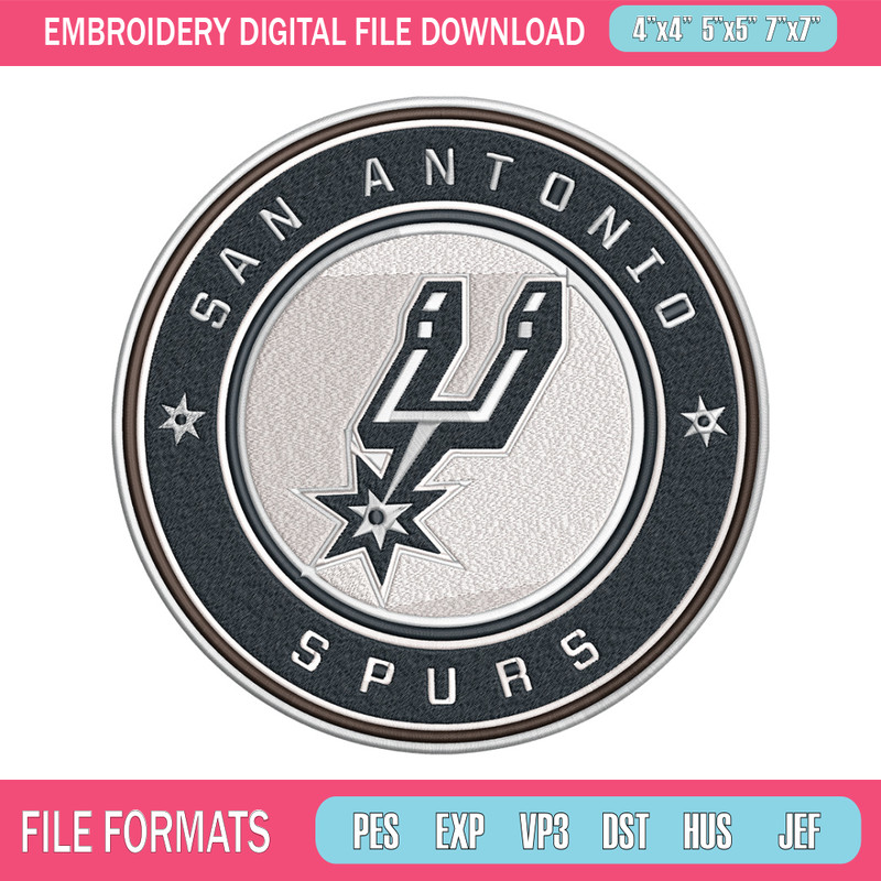 San Antonio Spurs logo embroidery design,NBA embroidery,Embroidery design, Logo sport embroidery, Sport embroidery.jpg