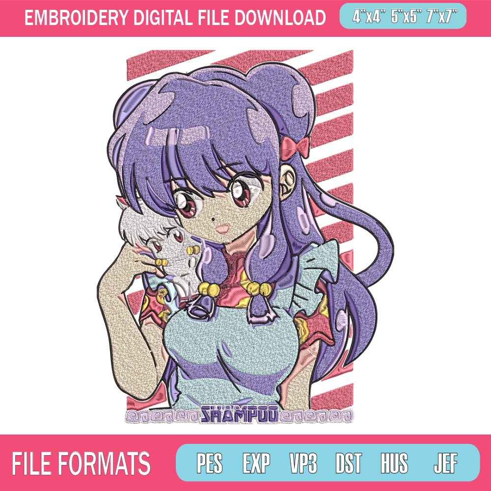 Shampoo ranma Embroidery Design, Ranma Embroidery, Embroidery File, Anime Embroidery, Anime shirt, Digital download.jpg