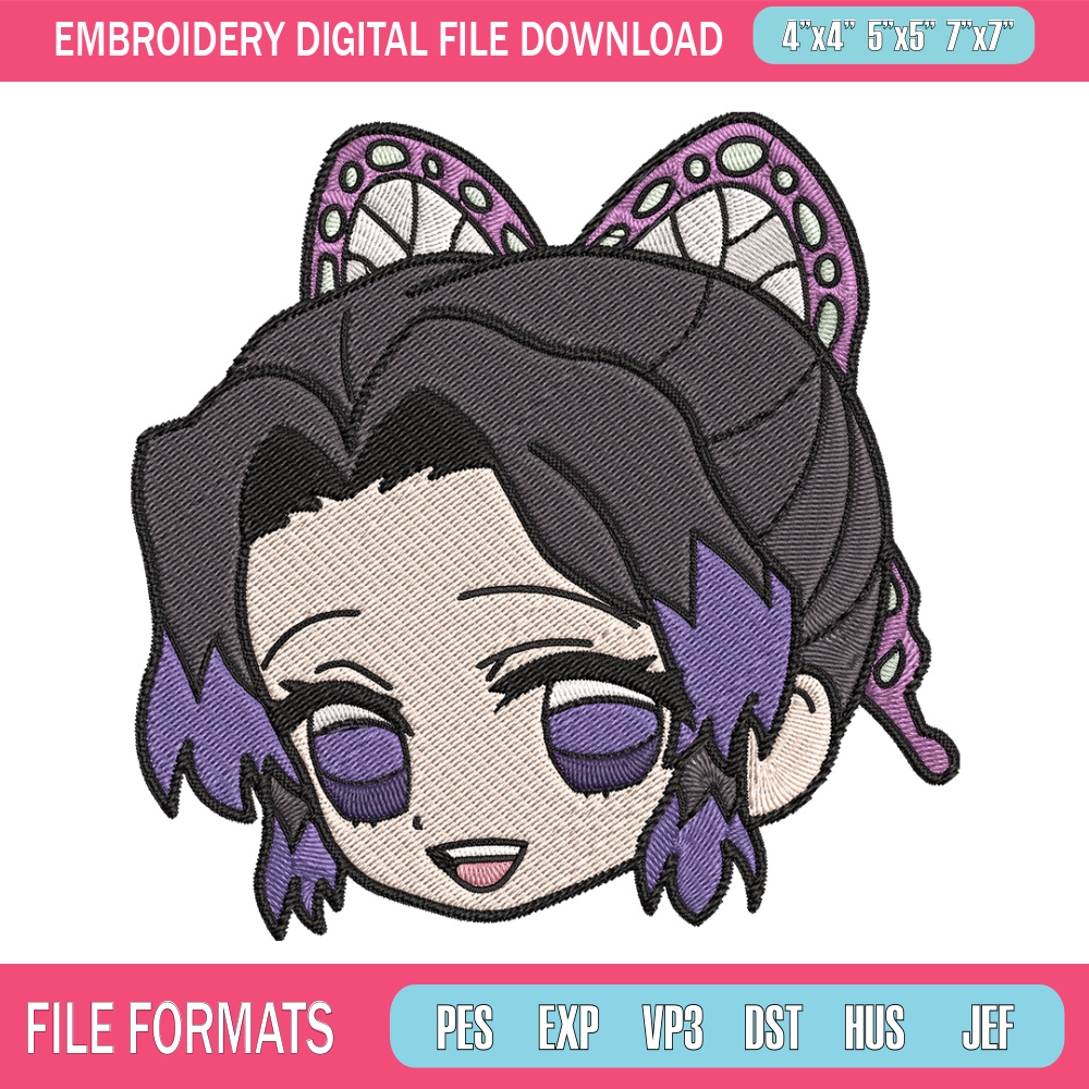 Shinobu sticker Embroidery Design, Demon slayer Embroidery, Embroidery File, Anime Embroidery, Digital download.jpg