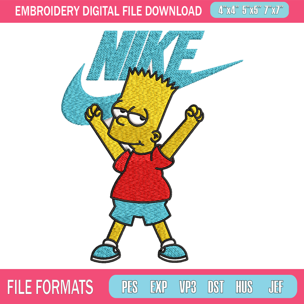 Simpson Nike Embroidery design, Simpson cartoon Embroidery, Nike design, Embroidery file, cartoon logo. Instant download 1.jpg