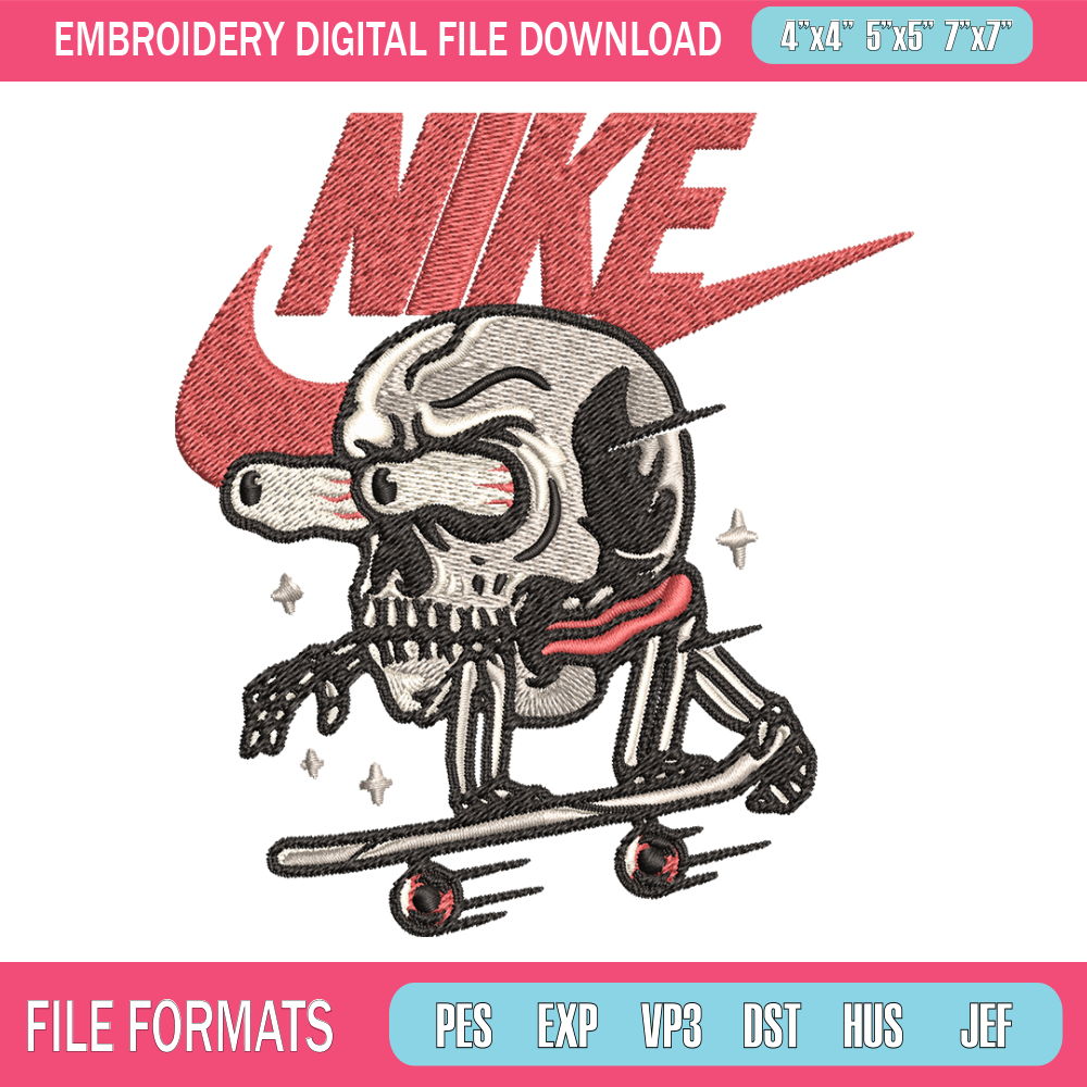 Skull funny Nike Embroidery design, Skull funny Embroidery, Nike design, Embroidery file, logo shirt, Instant download..jpg