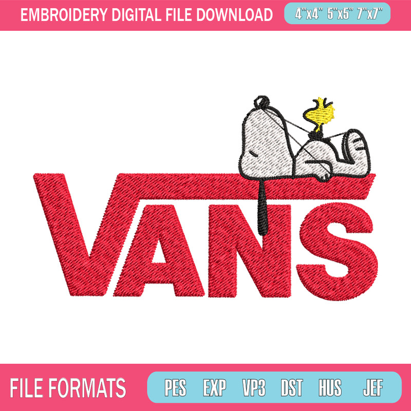 Snoopy Vans Embroidery design, Snoopy Vans Embroidery, cartoon design, Embroidery File, Vans logo, Digital download..jpg