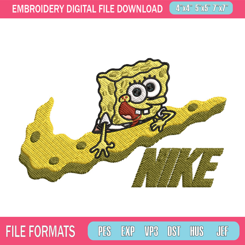 Spongebob nike Embroidery Design, Nike Embroidery, Brand Embroidery, Embroidery File, Logo shirt, Digital download.jpg